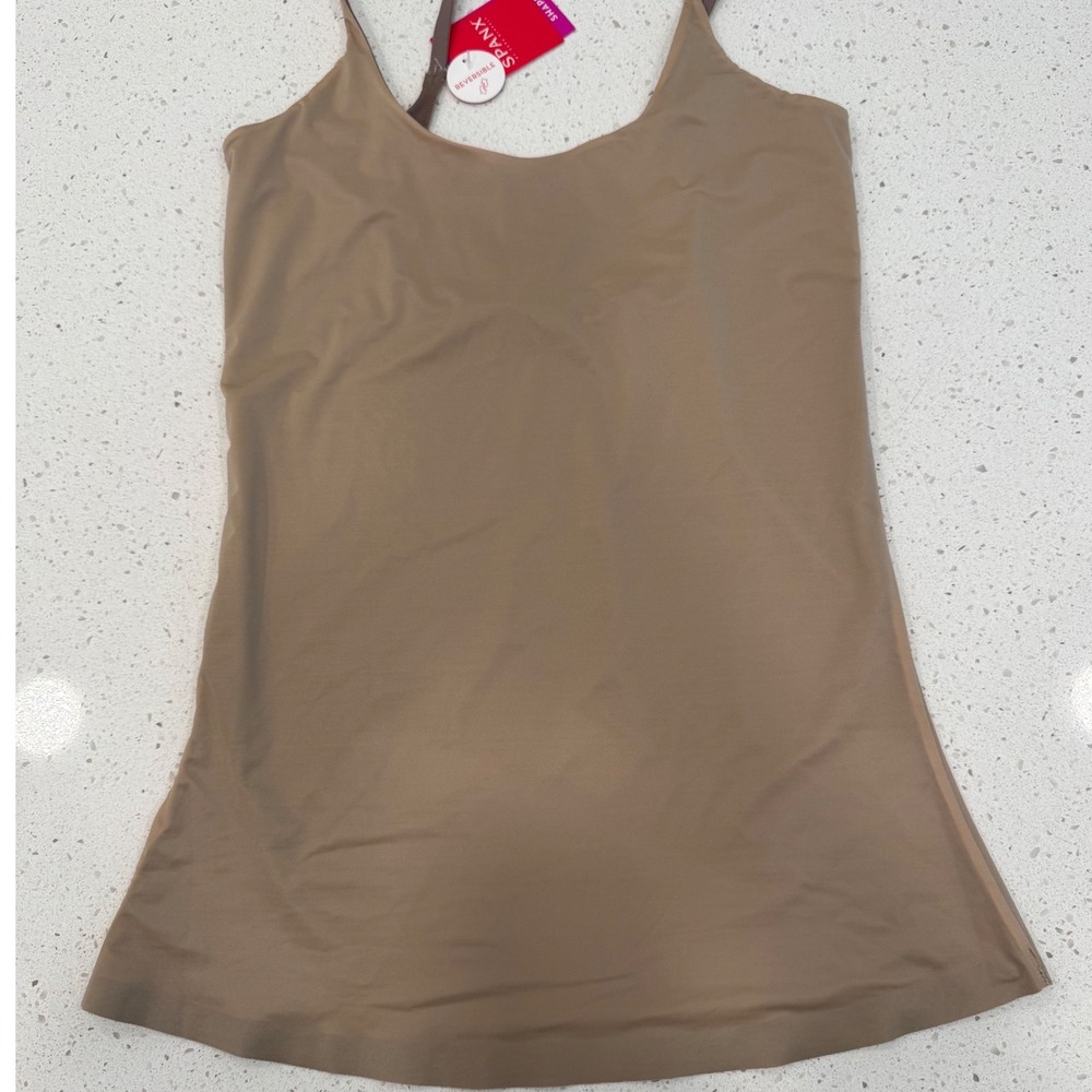 Spanx Two-Timing Camisole Women L Tan Brown NWT Reversible Shapewear Tank